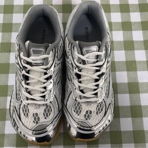 Bottega designer silver rubber sole sneakers | slightly used